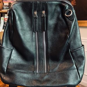 Black Leather Backpack